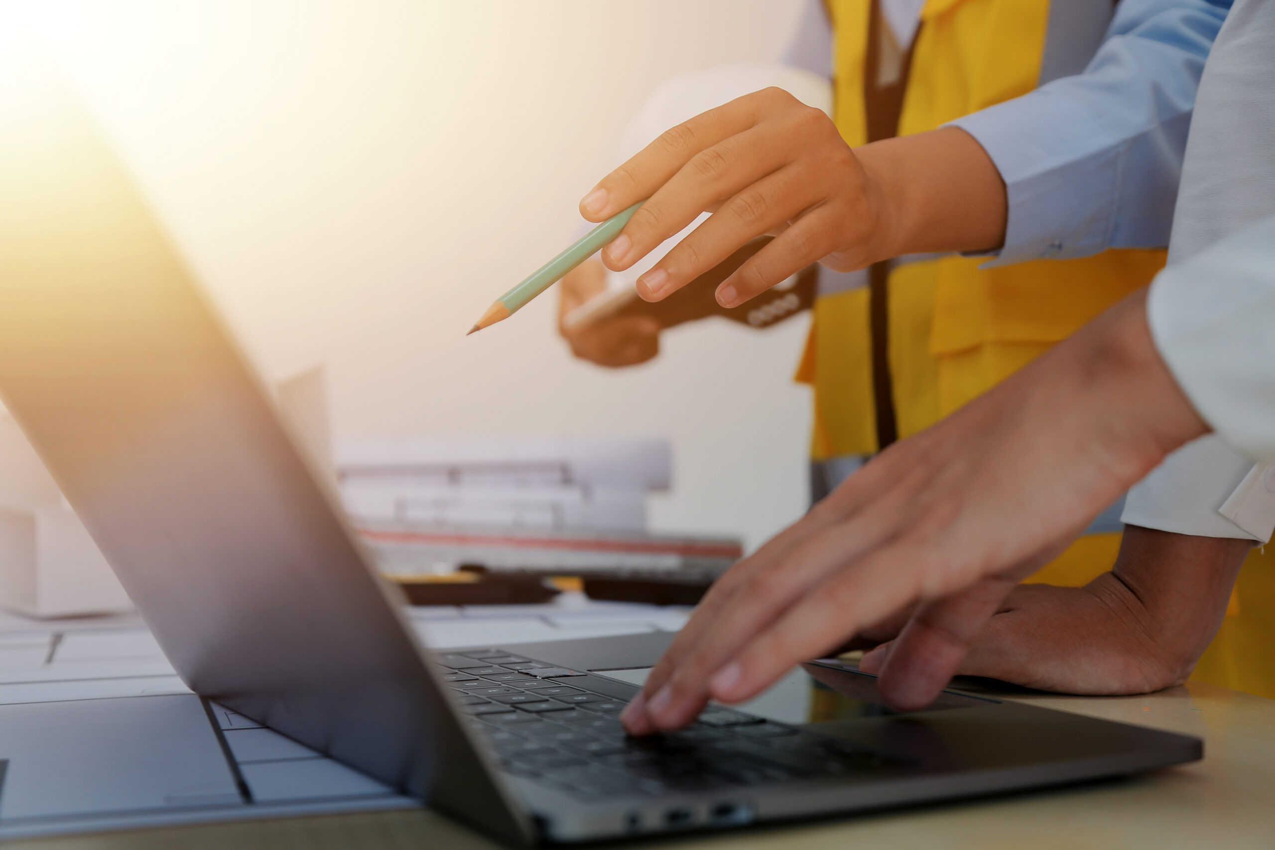 Accountant reviewing a clean reconciled Xero file for a tradie client on a laptop